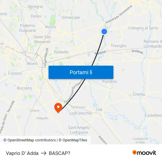 Vaprio D' Adda to BASCAP? map