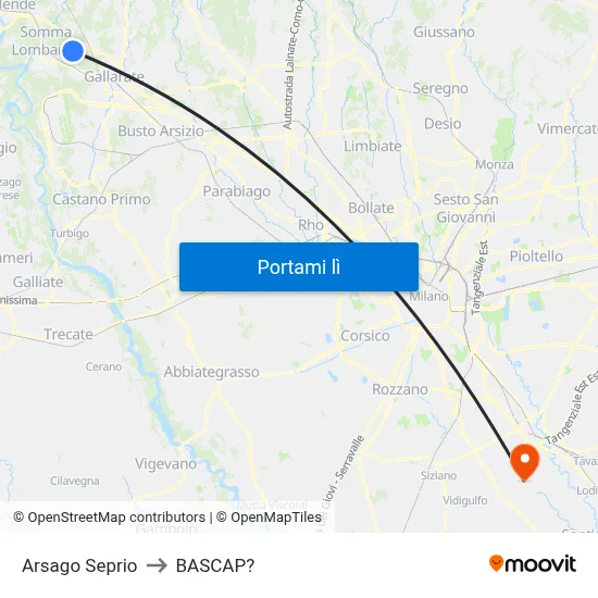 Arsago Seprio to BASCAP? map