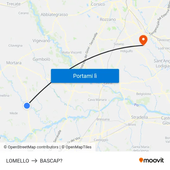 LOMELLO to BASCAP? map