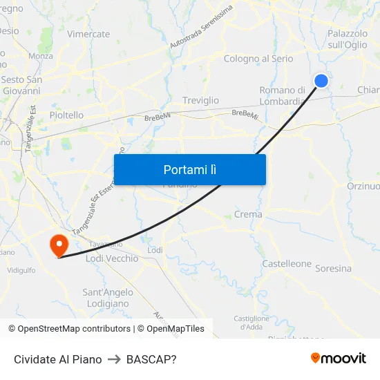 Cividate Al Piano to BASCAP? map