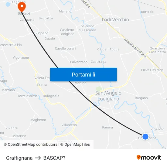Graffignana to BASCAP? map