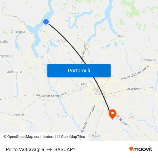 Porto Valtravaglia to BASCAP? map