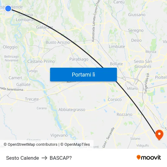Sesto Calende to BASCAP? map