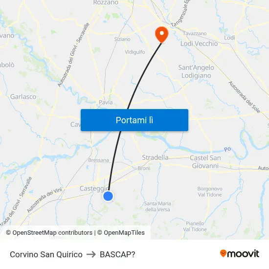 Corvino San Quirico to BASCAP? map