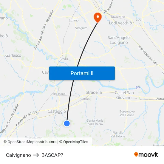 Calvignano to BASCAP? map
