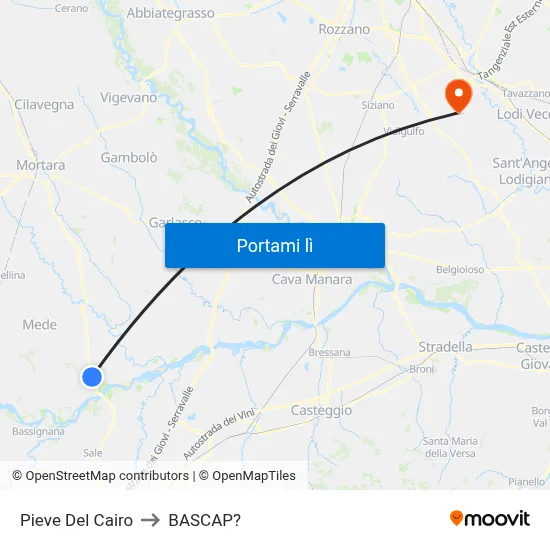 Pieve Del Cairo to BASCAP? map