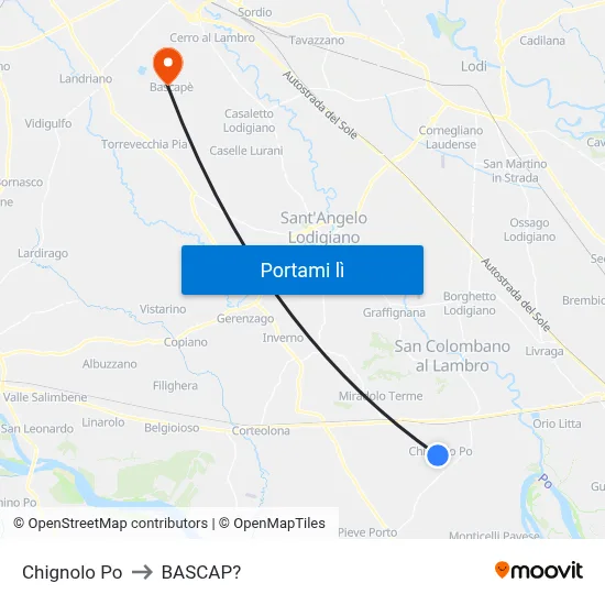 Chignolo Po to BASCAP? map