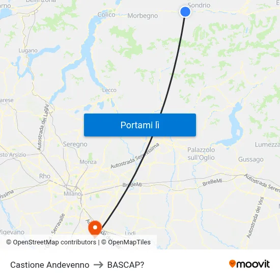 Castione Andevenno to BASCAP? map