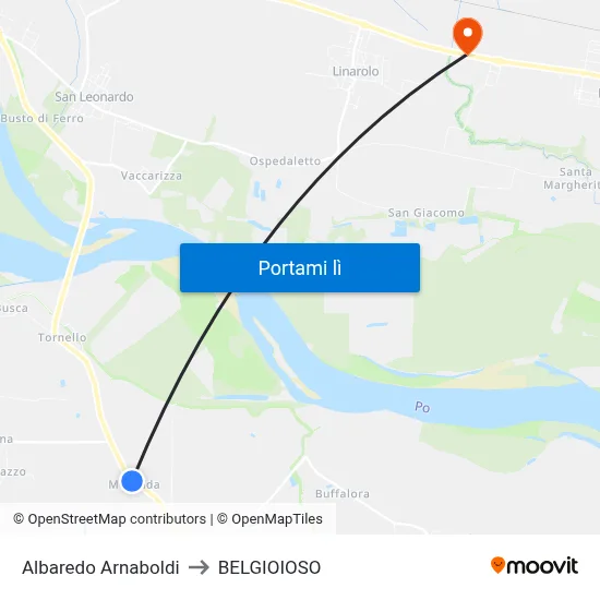 Albaredo Arnaboldi to BELGIOIOSO map