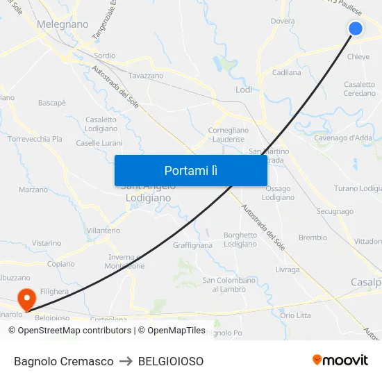 Bagnolo Cremasco to BELGIOIOSO map