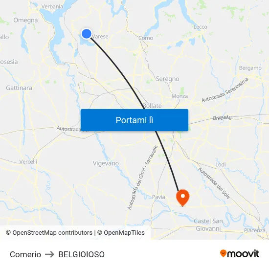 Comerio to BELGIOIOSO map