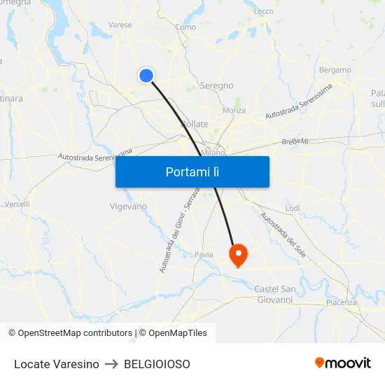Locate Varesino to BELGIOIOSO map
