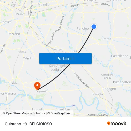 Quintano to BELGIOIOSO map