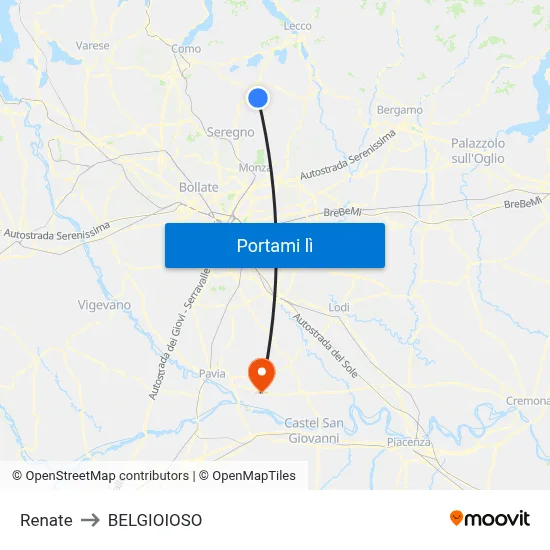 Renate to BELGIOIOSO map