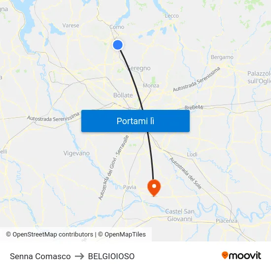 Senna Comasco to BELGIOIOSO map