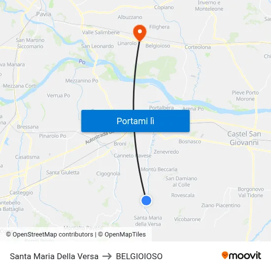Santa Maria Della Versa to BELGIOIOSO map