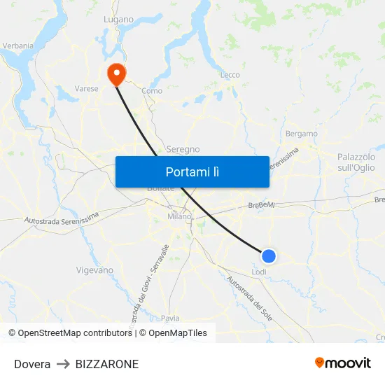 Dovera to BIZZARONE map