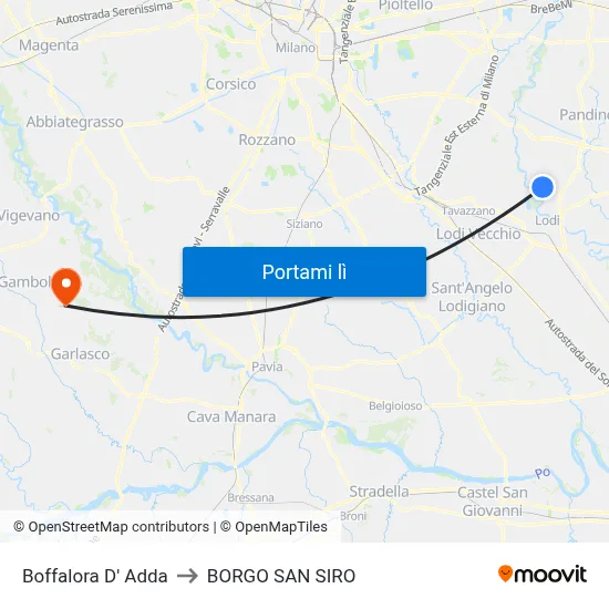 Boffalora D' Adda to BORGO SAN SIRO map