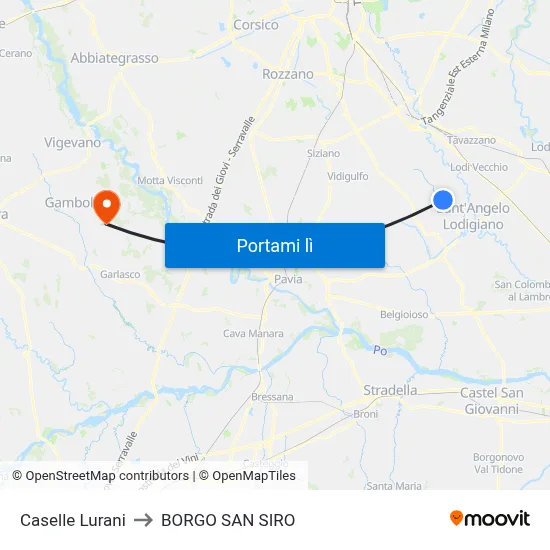 Caselle Lurani to BORGO SAN SIRO map