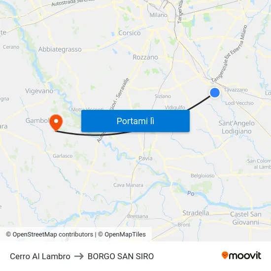 Cerro Al Lambro to BORGO SAN SIRO map