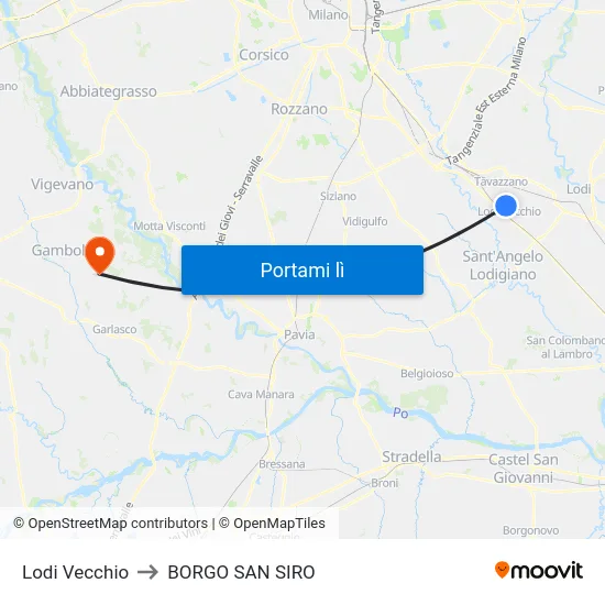 Lodi Vecchio to BORGO SAN SIRO map