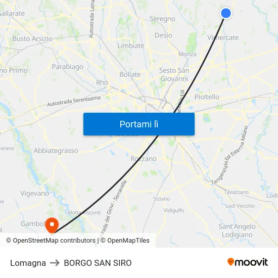 Lomagna to BORGO SAN SIRO map