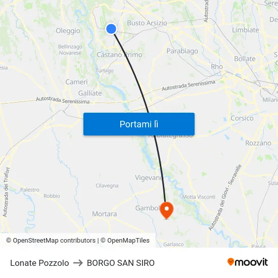 Lonate Pozzolo to BORGO SAN SIRO map