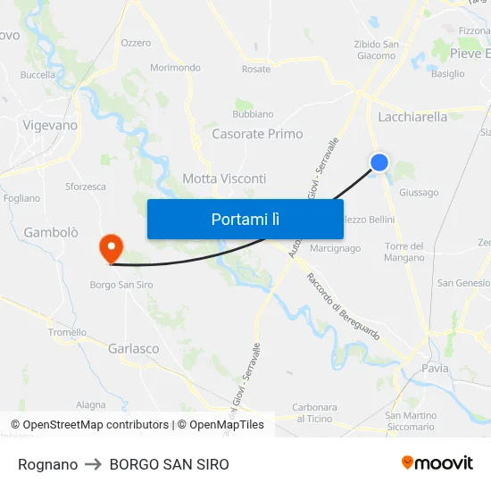 Rognano to BORGO SAN SIRO map