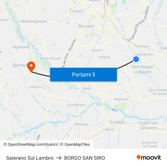 Salerano Sul Lambro to BORGO SAN SIRO map
