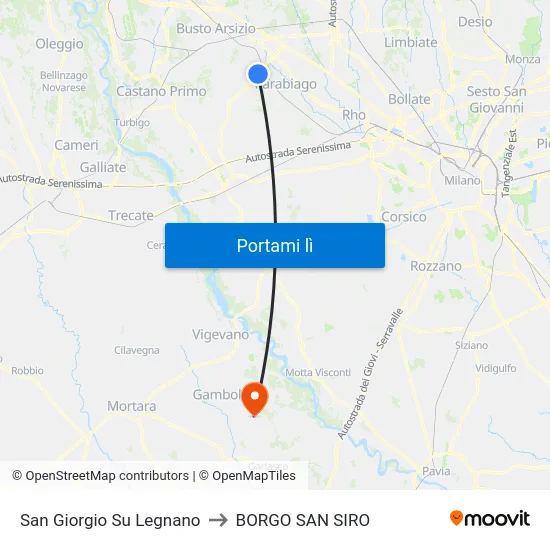 San Giorgio Su Legnano to BORGO SAN SIRO map