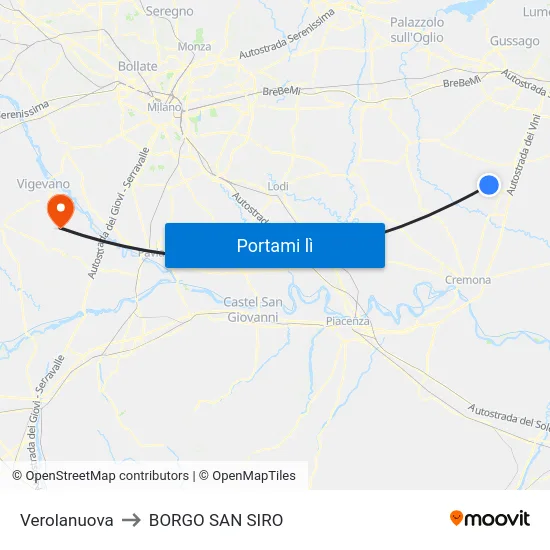 Verolanuova to BORGO SAN SIRO map
