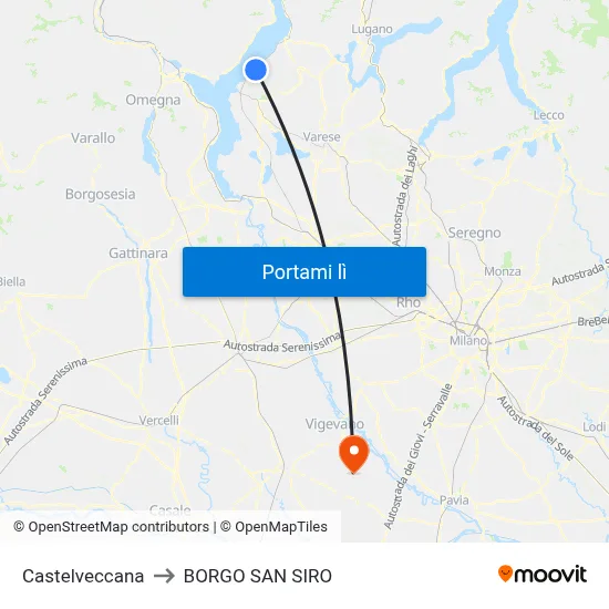 Castelveccana to BORGO SAN SIRO map
