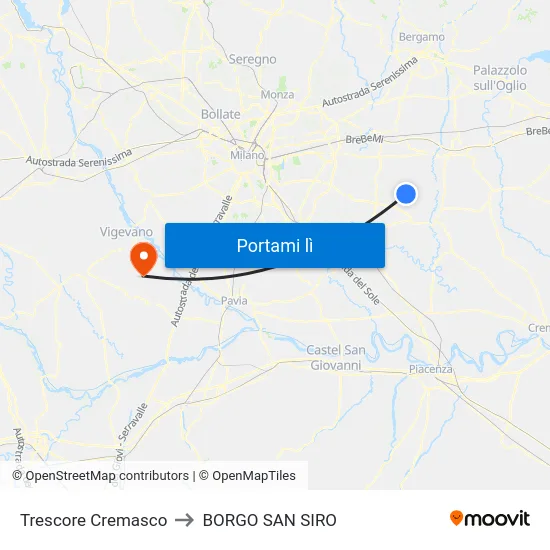 Trescore Cremasco to BORGO SAN SIRO map