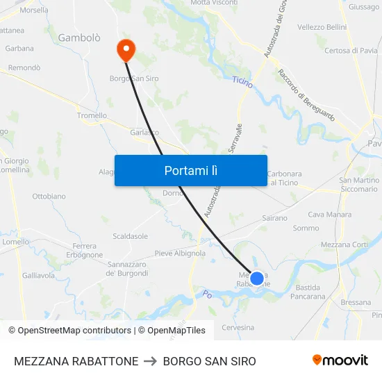MEZZANA RABATTONE to BORGO SAN SIRO map