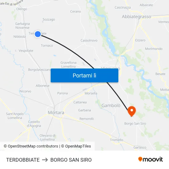 TERDOBBIATE to BORGO SAN SIRO map