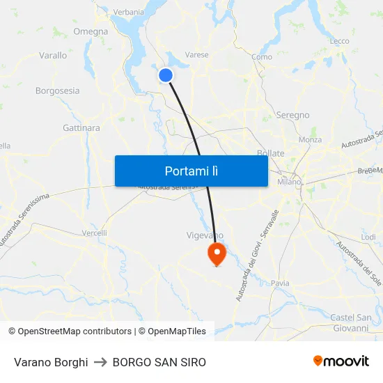 Varano Borghi to BORGO SAN SIRO map