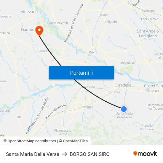 Santa Maria Della Versa to BORGO SAN SIRO map