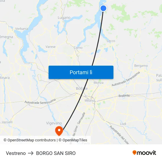 Vestreno to BORGO SAN SIRO map