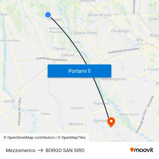 Mezzomerico to BORGO SAN SIRO map