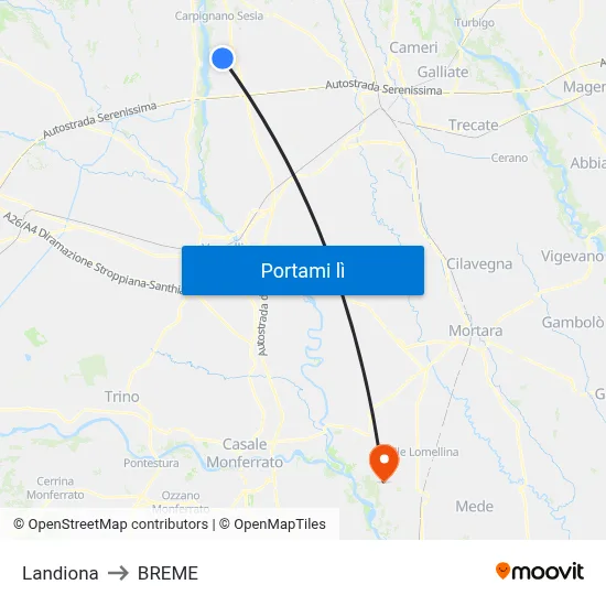 Landiona to BREME map