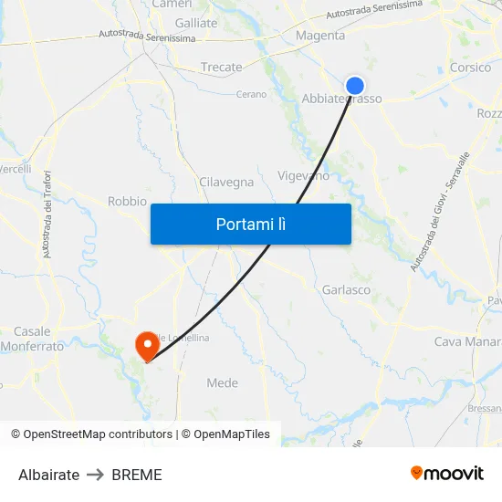 Albairate to BREME map