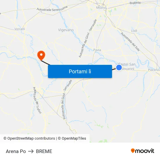 Arena Po to BREME map