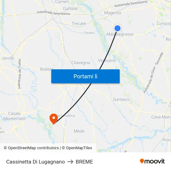 Cassinetta Di Lugagnano to BREME map