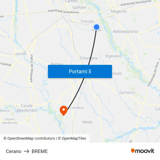 Cerano to BREME map