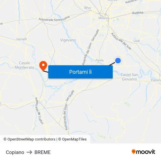 Copiano to BREME map