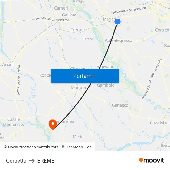 Corbetta to BREME map