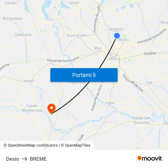 Desio to BREME map