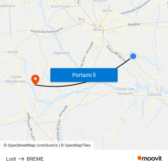 Lodi to BREME map
