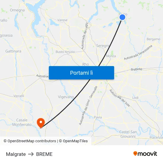 Malgrate to BREME map