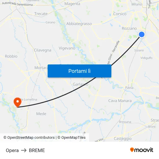 Opera to BREME map